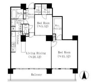 リバーポイントタワー【24階】の間取り