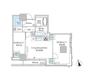 ベルファース芝浦タワー【25階】の間取り