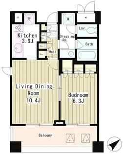 東京都港区赤坂4丁目【マンション】の間取り