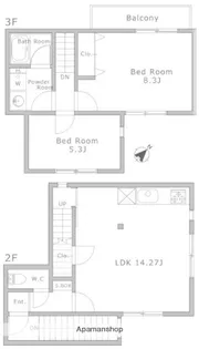 グレーシャー・ブルー【2階】の間取り