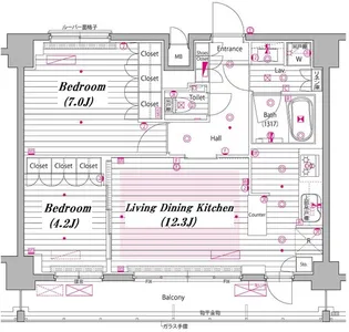 東京都港区高輪1丁目【マンション】の間取り