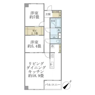 グランマルジュ市ヶ谷【101号室】の間取り