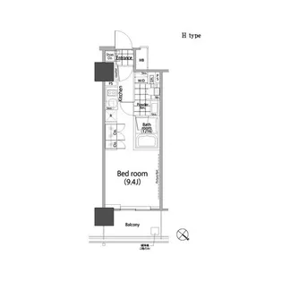 パークハビオ赤坂タワー【12階】の間取り