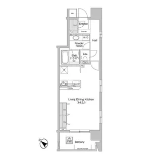 コンフォリア神田神保町【9階】の間取り