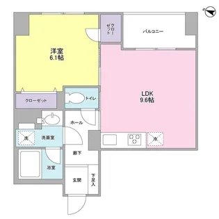 LA BELLE 三越前【0502号室】の間取り