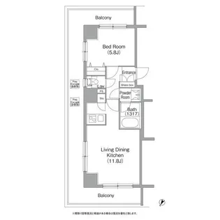 コンフォリア白金高輪【7階】の間取り