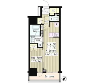 サンウッド東日本橋フラッツ【10階】の間取り