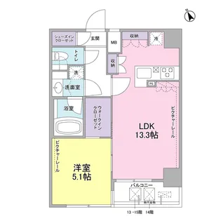 SIL西五反田【15階】の間取り