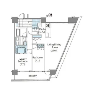 コンフォリア新宿イーストサイドタワー【5階】の間取り