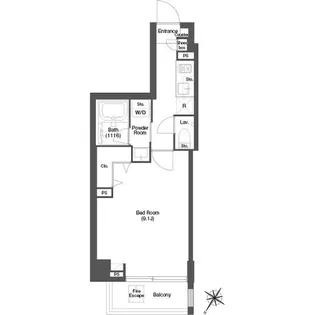 ディームス目黒行人坂【3階】の間取り