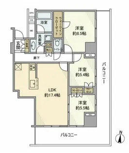プラウド本郷ヒルトップ【8階】の間取り