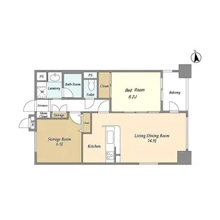 レクセルマンション上野松が谷【6階】の間取り