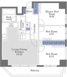 ドゥーエ日本橋【0605号室】の間取り