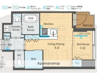 パークルール恵比寿【4階】の間取り