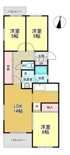 グランコール出来野マンション【1階】の間取り