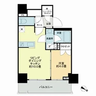 ライオンズ千代田岩本町ミレスーKDA【10階】の間取り