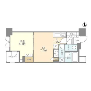シティハウス東京新橋【7階】の間取り