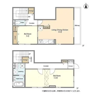ラ メゾネット ヴェルトゥ【1階】の間取り