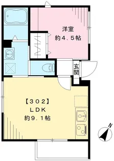 ルーム南麻布【302号室号室】の間取り