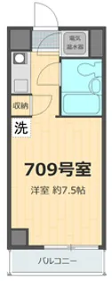 ヴェラハイツ日本橋【7階】の間取り