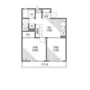 フラワーハイツ嶋B棟【1階】の間取り