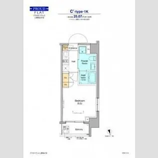 プラウドフラット上野松が谷【8階】の間取り