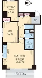 KMT THE PARK【6階】の間取り