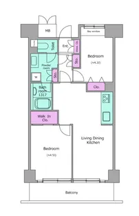 レジディア芝浦【9階】の間取り