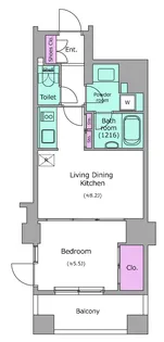 レジディア月島【3階】の間取り