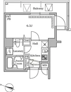 レジディア広尾Ⅱ【10階】の間取り