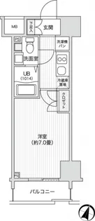 レジディア笹塚Ⅱ【6階】の間取り