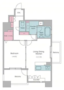 レジディア島津山【6階】の間取り