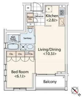 カスタリア初台Ⅱ【5階】の間取り