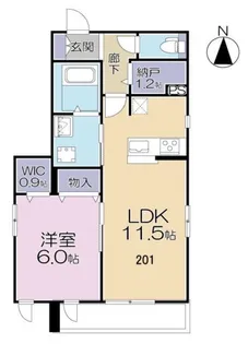 GRAND SOLEIL 和田【2階】の間取り