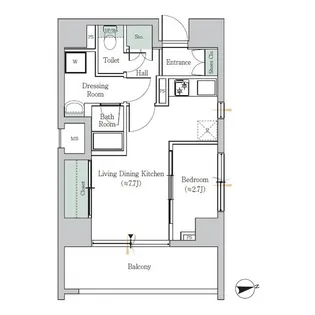 ONE ROOF FLAT TOGOSHI【11階】の間取り