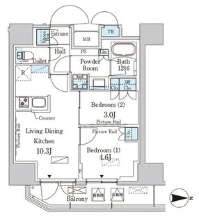パークアクシス入谷【6階】の間取り