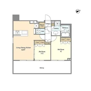 ヴィラクレール浅草【9階】の間取り