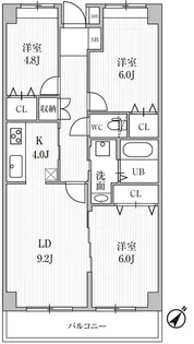 東雪谷マンション【4階】の間取り