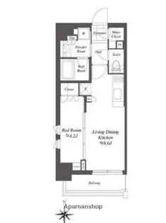 クレストコート白金高輪【8階】の間取り