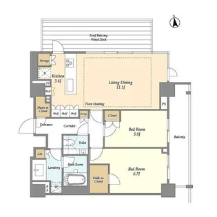 オアーゼ新宿市谷薬王寺【4階】の間取り