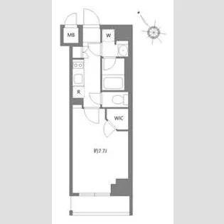 ケーディーエックスレジデンス豊洲【7階】の間取り