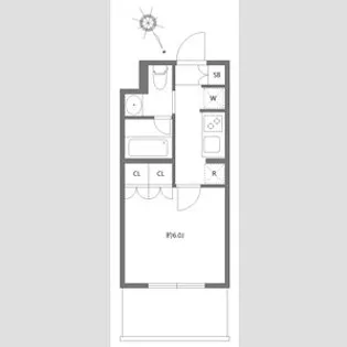 アジールコート東大井【4階】の間取り