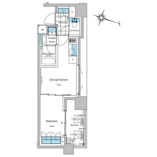 ルフォンプログレ神田プレミア【3階】の間取り
