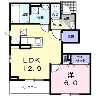 ソレイユ南加瀬【1階】の間取り