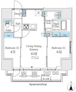 エスタート入谷Ⅱ(旧ディームス入谷Ⅱ)【8階】の間取り