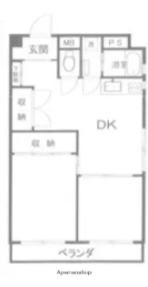 フラワー御殿山ハイツ【6階】の間取り