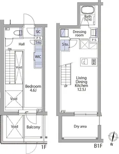 イプセ代々木上原RESIDENCE【1階】の間取り