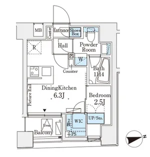 レジデンス文京春日【7階】の間取り