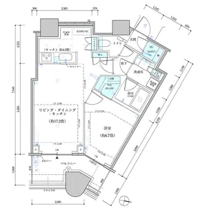 パークタワー勝どき サウス棟【18階】の間取り