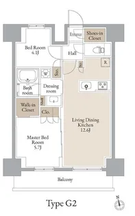 JMFレジデンス浅草橋三丁目【12階】の間取り